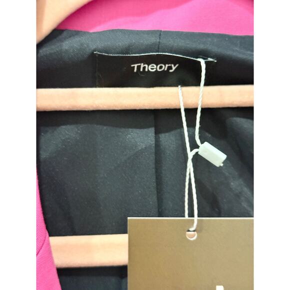 Theory Etiennette Good Wool Cutaway Single Breasted Suiting Blazer Pink Women 10 - Picture 4 of 6
